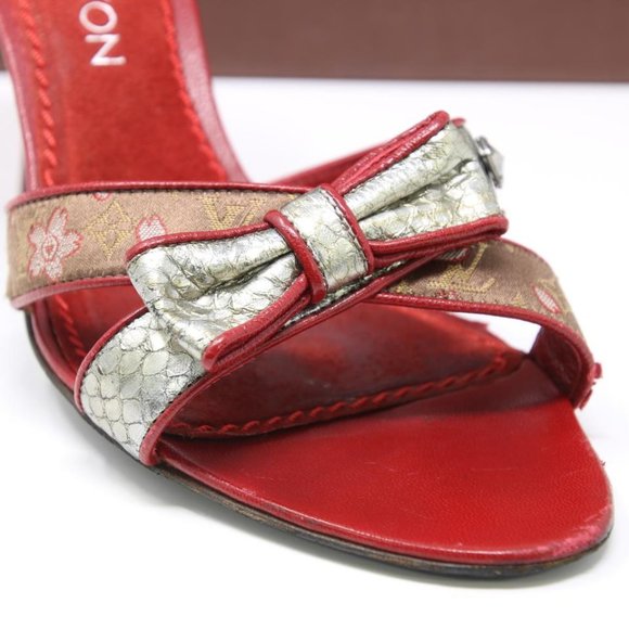 Louis Vuitton Takashi Blossom 37 Monogram Kitty Heels LV-1021P-0012 - Picture 7 of 11